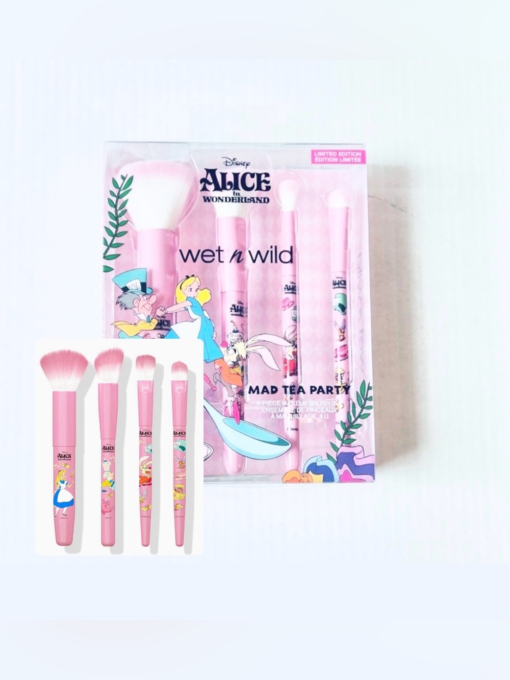 Wet n Wild X Alice In Wonderland Mad Tea Party 4-Piece Makeup Brush Set